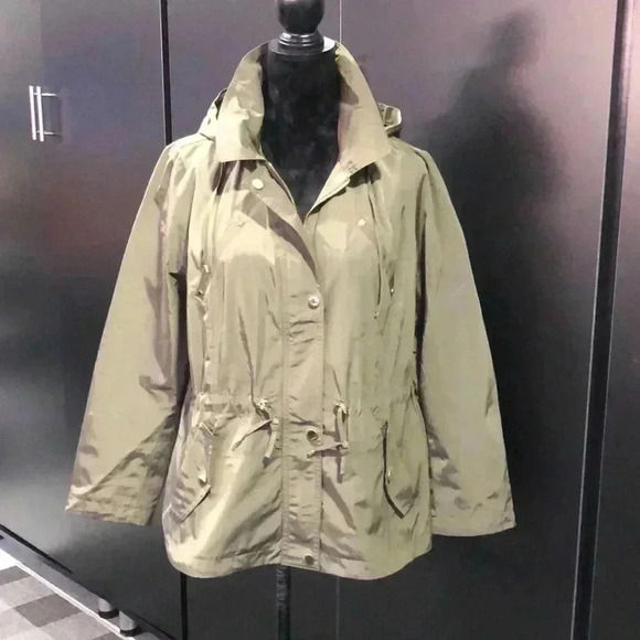 Charter Club Water Resistant hooded,zip/snap/front,elastic waist,pockets jacket - Picture 1 of 11